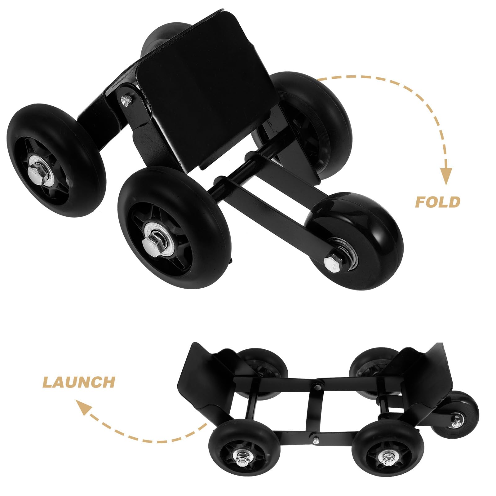 MAGICLULU Outil de Déplacement de Pneus pour Moto Noir, Chariot de Secours Robuste Roue de Couleur Aléatoire, Outil de Dépannage de Pneu D’Urgence Compatible Tricycles
