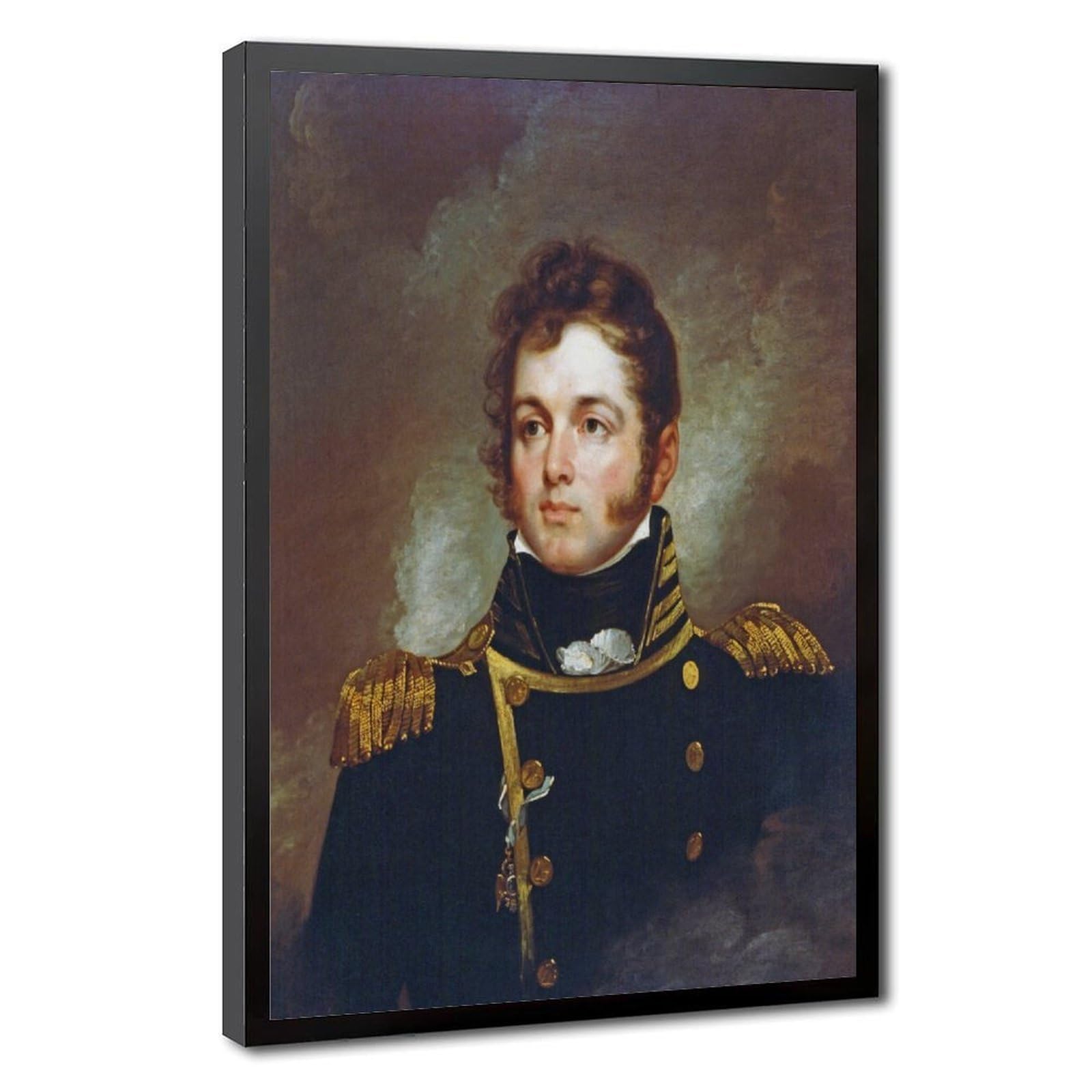 WCYB Navy Commodore Oliver Hazard Perry Portrait Posters Prints Canvas Deco Paintings Wall Art Hangable Frame 16" L X 24" W