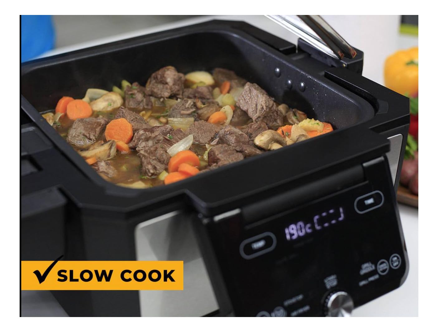 Foodgenie Gourmax Pro One Dispositivo de cocina - Horno todo en uno, parrilla sin humo, freidora de aire, plancha, cocina y más, 16 funciones preestablecidas, control inteligente de temperatura, doble 3