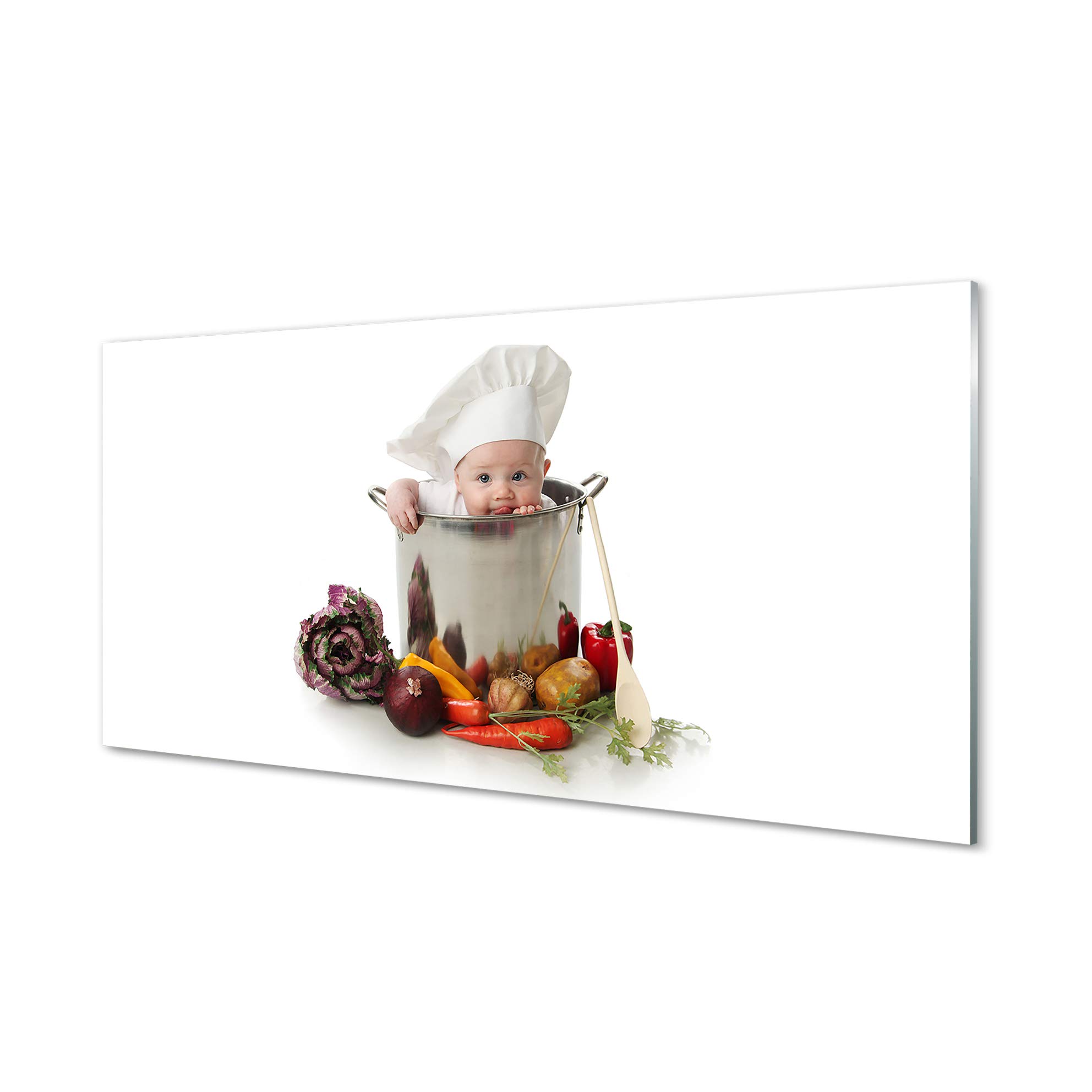 Impression sur verre légumes Tulup 120x60 cm tableau decoration murale eau poivre