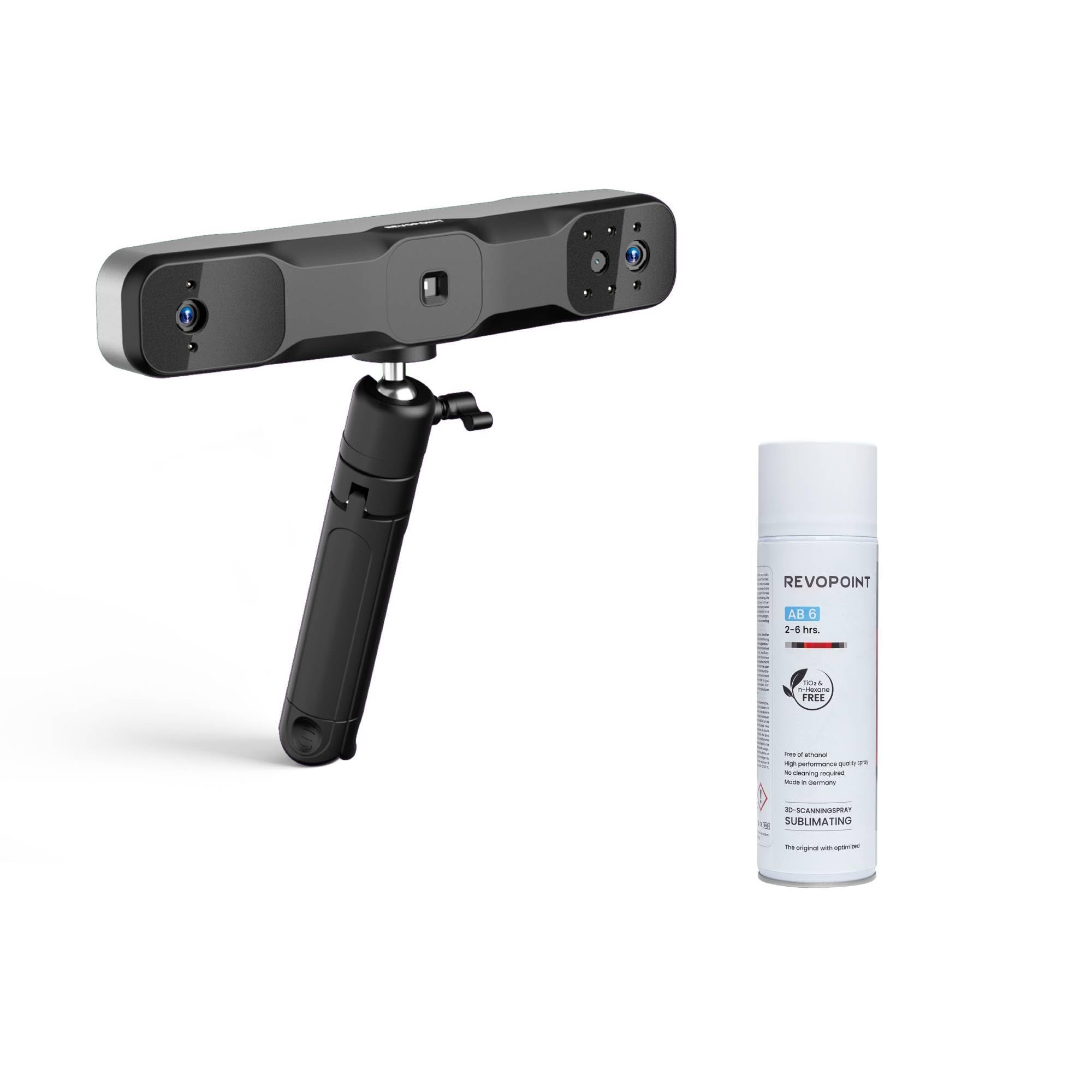 Revopoint RANGE 2 3D Scanner & 3D Scanning Spray Bundle, Portable 3D Scanner for 3D Printing Handheld, Full Color 3D Model Scanning Compatible with Android/iOS/Mac/Win