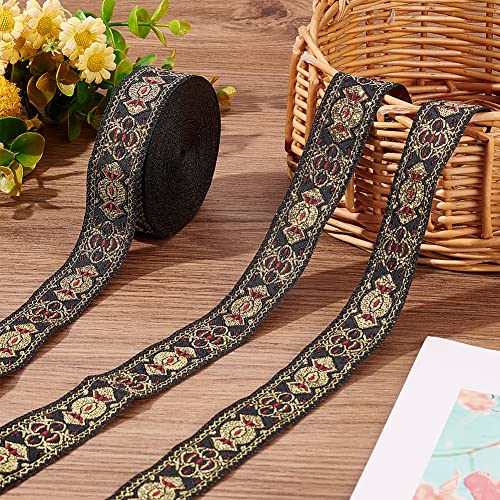 BENECREAT 10.9 Yards/10m Vintage Jacquard Ribbon 25mm Jacquard Embroidery Ribbon - Image 4