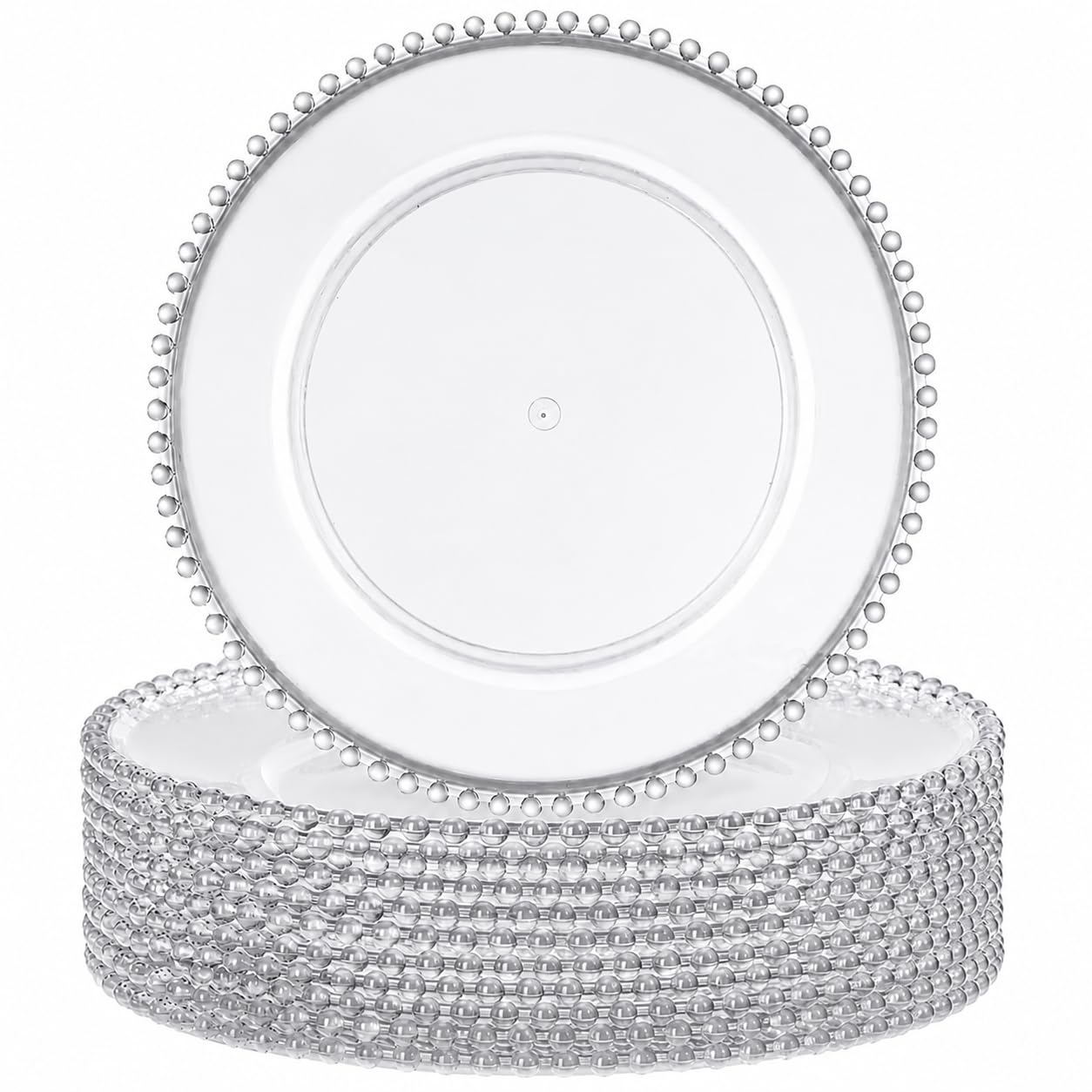 Lawei 12 Pack Clear Plastic Charger Plates