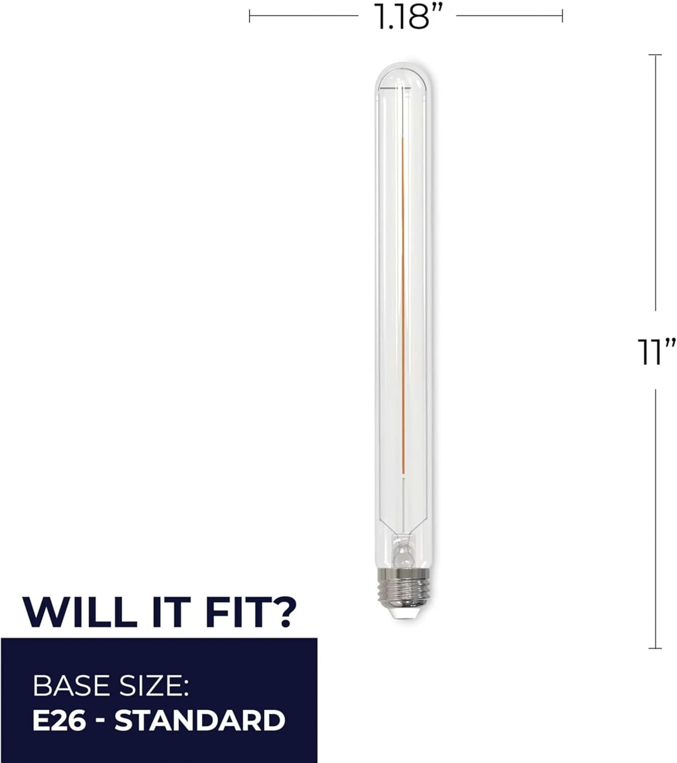 Bulbrite 776946, Filaments T9 11 inch Long, 3000K, E26 Base, 500 Lumens Light Bulb (4 Pack)