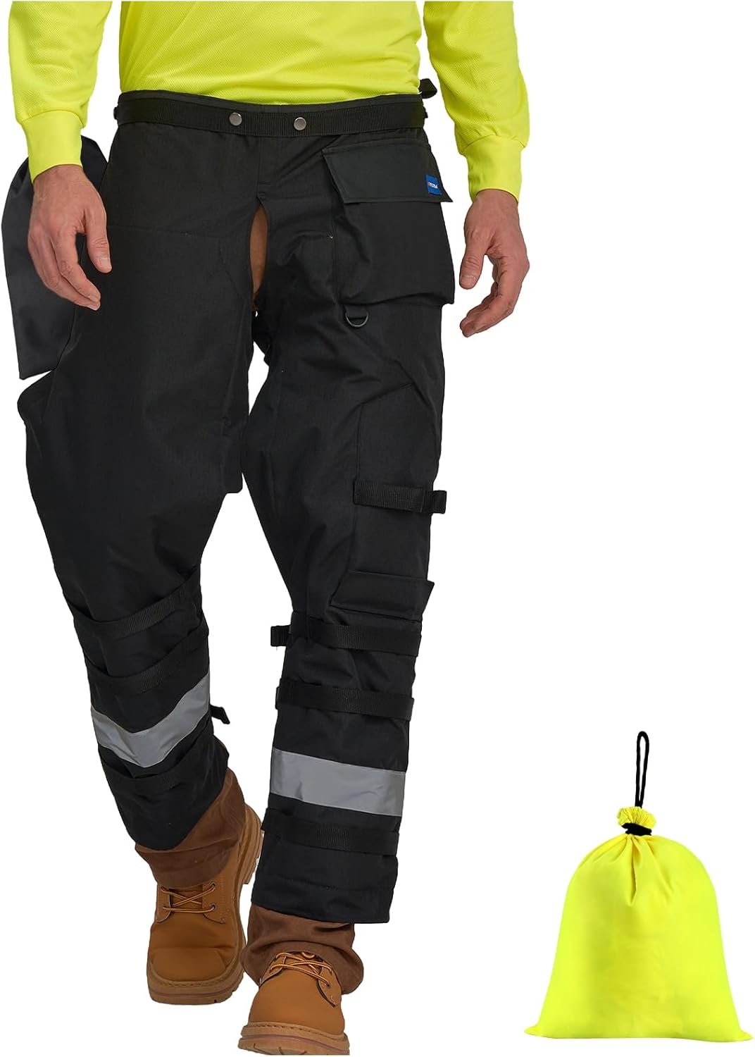 AYKRM Chainsaw Chaps 8-layer Protective Apron Wrap Adjustable orange Chainsaw Pants/Chap for Loggers Forest Workers