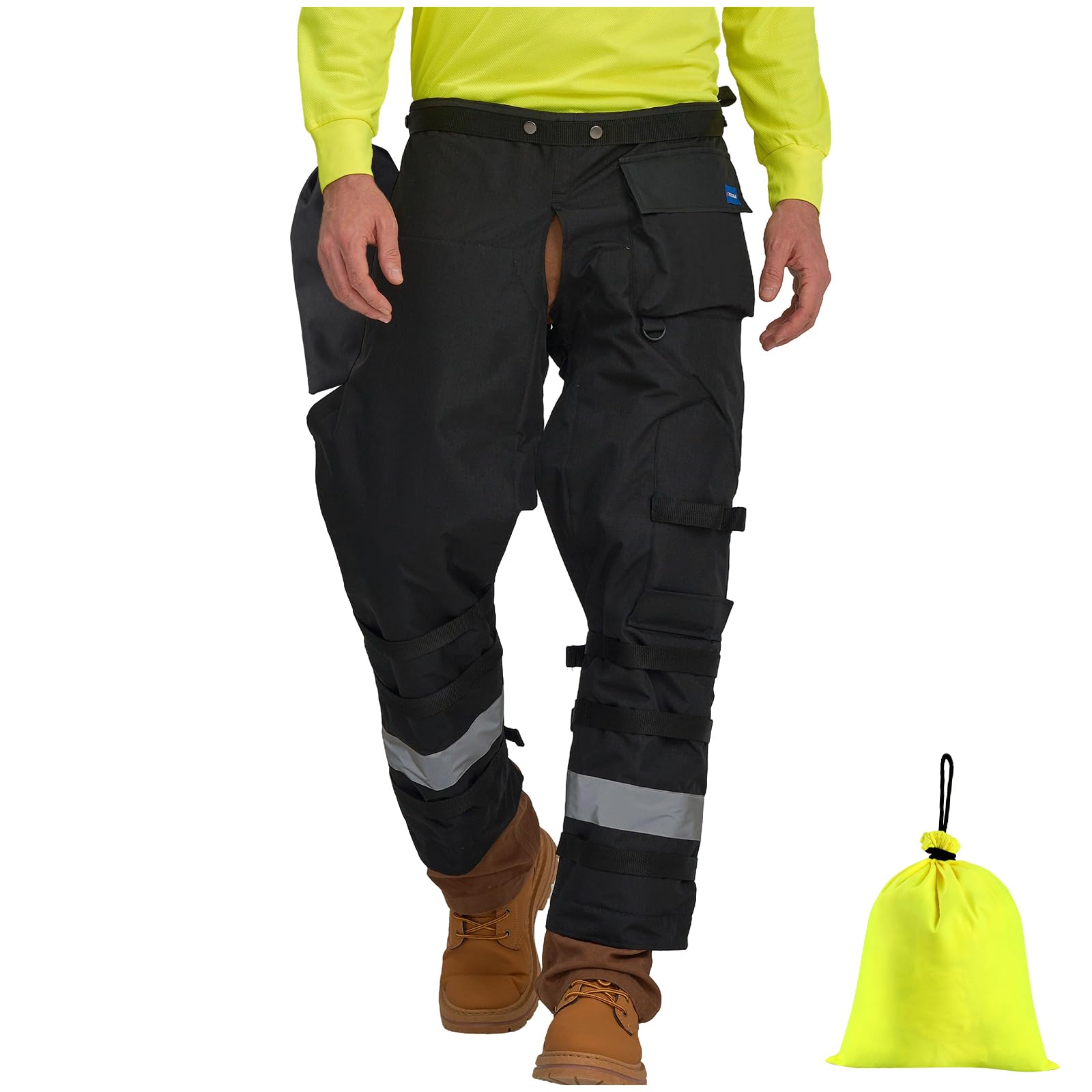Snapklik.com : Black Chainsaw Chaps 8-layer Protective Apron Wrap ...