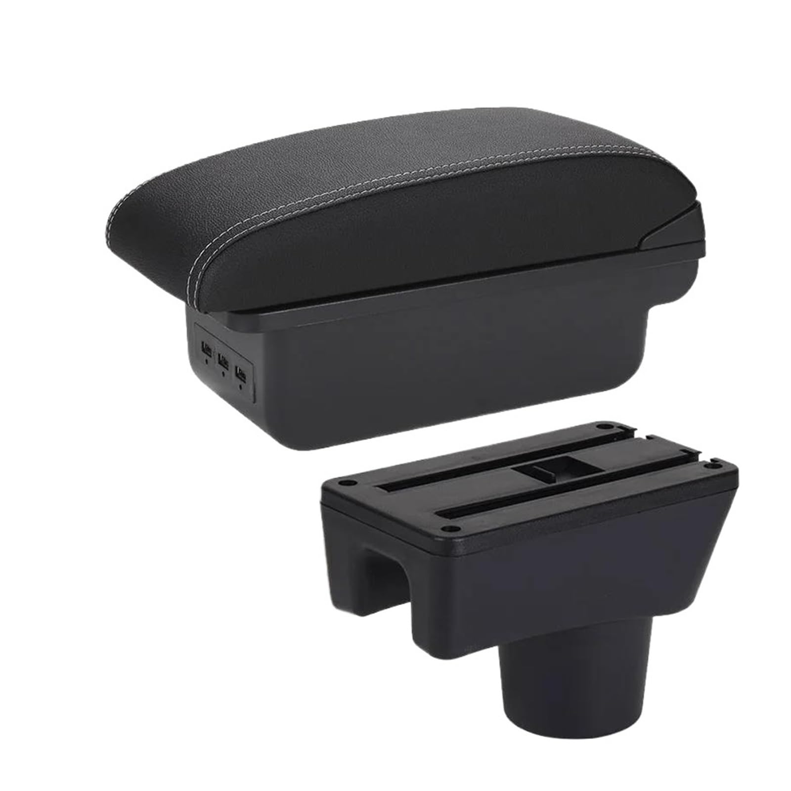 Otbehuwj B3 Black White 3Usb For Mitsubishi For Attrage For Mirage Car Armrest Storage Box
