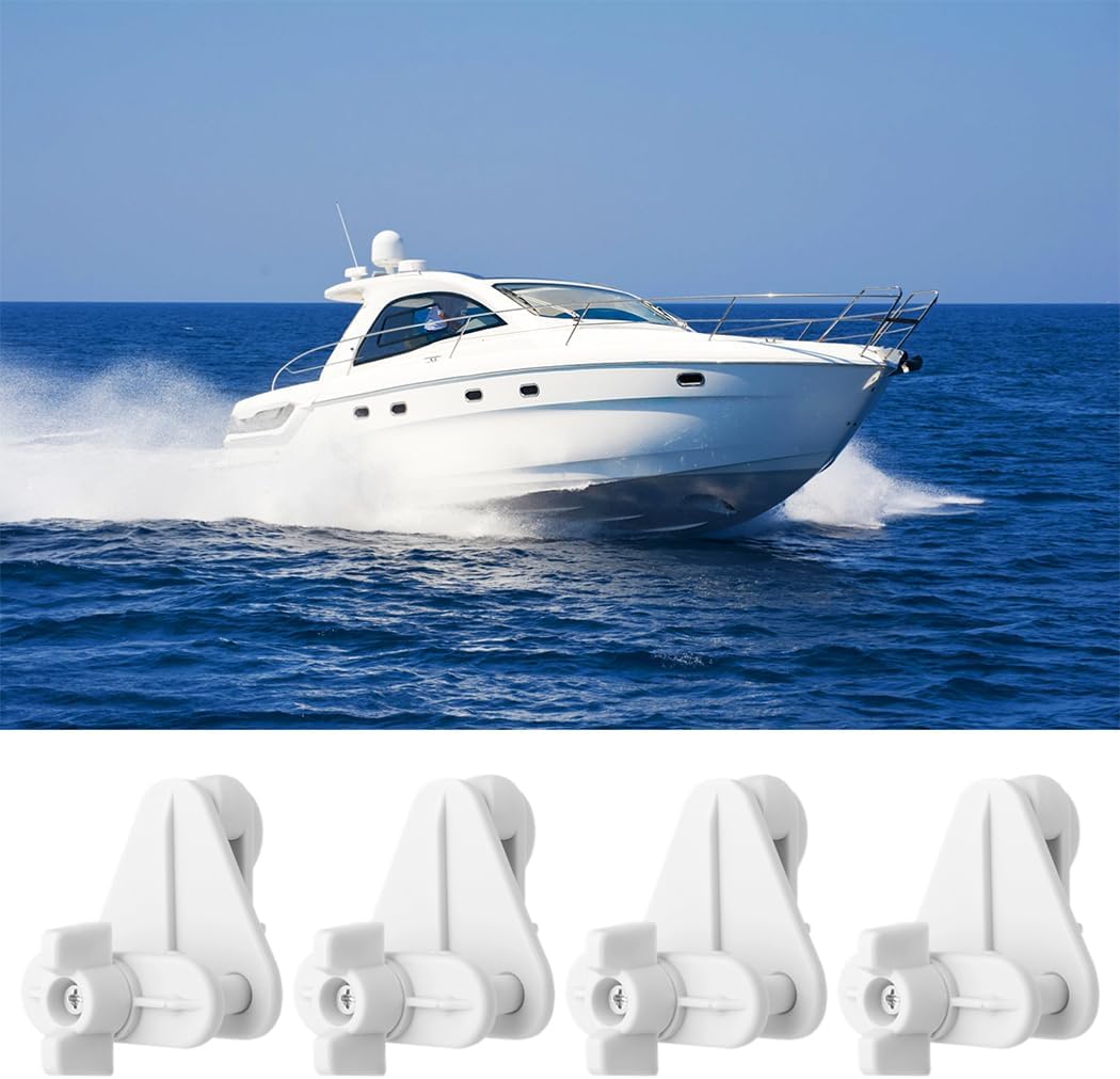 4-Pack Pontoon Gate Latches For Boats, Marine Door Lock With 1-1/4-Inch Square Frame Compatibility, Fits Left & Right-Hinged Gates, Ideal For Commercial Vessels
