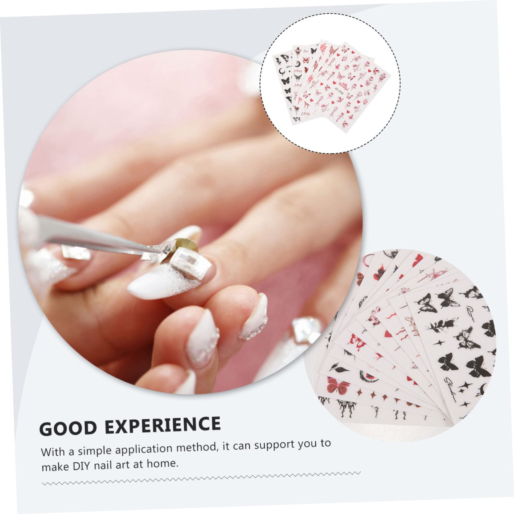 5 Set Adesivi Per Unghie Tema Stickers Per Nail Art Decorazioni Unghie Autoadesive Design Per Feste 12 Fogli*5