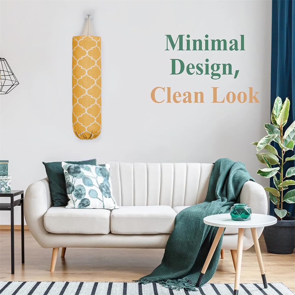 Soporte para bolsas de plástico, soporte lavable para bolsas de plástico, dispensador de almacenamiento de bolsas de plástico duradero con lazo para colgar, dispensador de bolsas de basura de