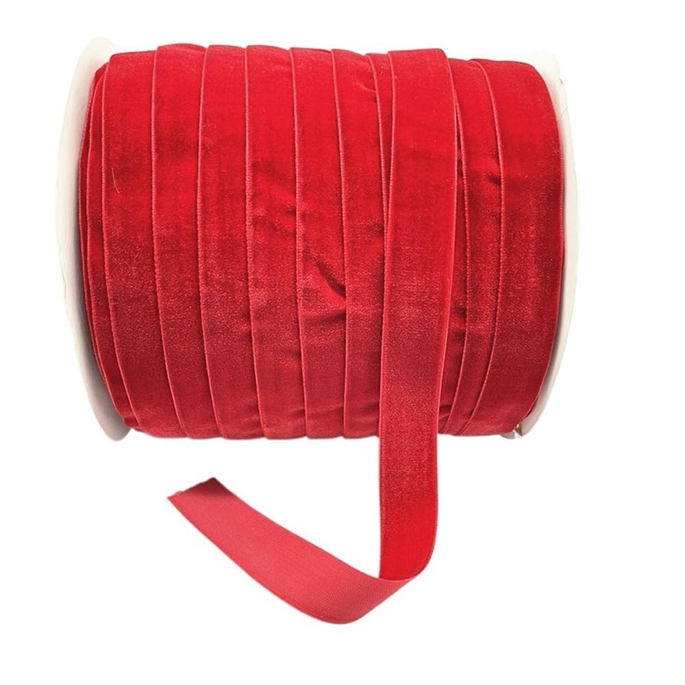 WEITINGKKK Ribbons for Gift Wrapping, Wide Single Face Velvet Ribbon Roll 20mm Party Multicolor 5 Yards(Red)