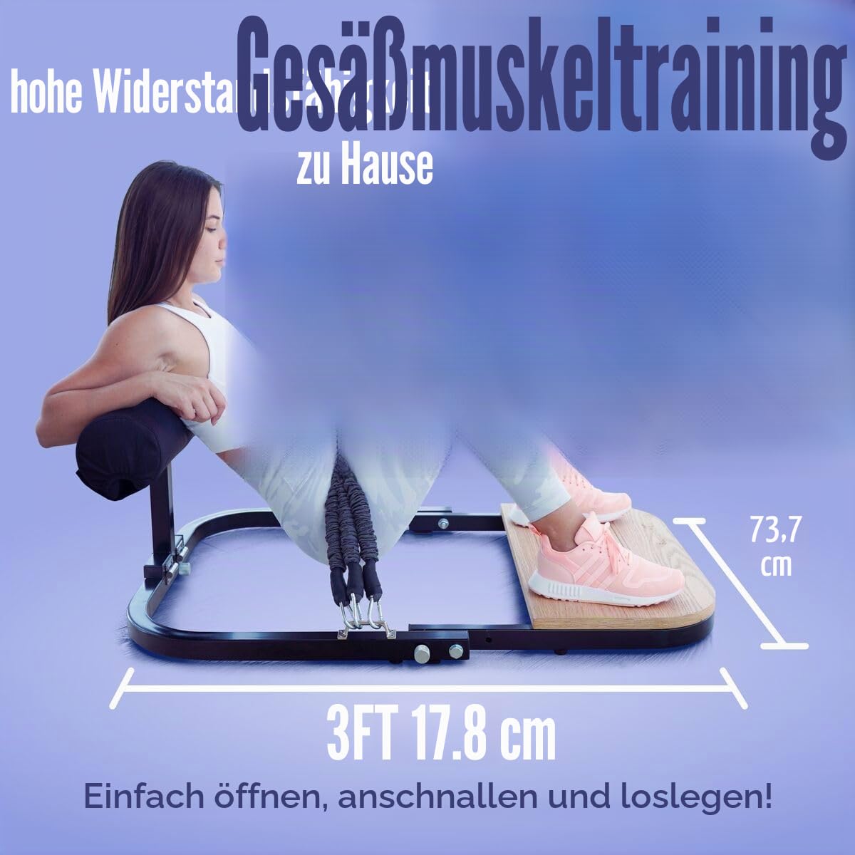 BootySprout Hüftstoßgerät für Gesäßmuskeltraining mit hohem Widerstand – Heim-Fitnessstudio – kommt mit 45, 90 und 61 kg Widerstand