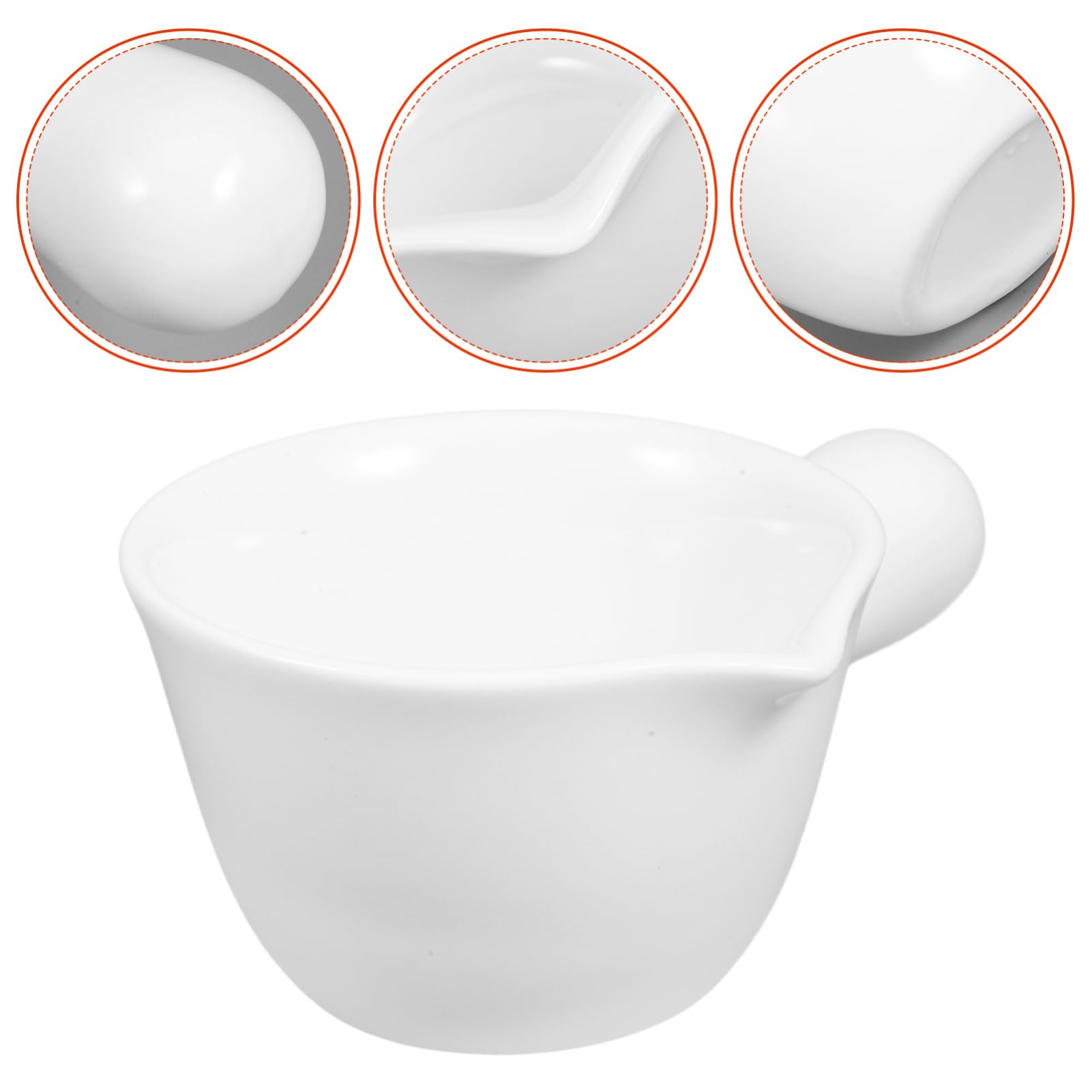CIYODO Small Milk Jug Milk Cup Espresso Pitcher Coffee Creamer Pitcher Mini Bowl Sauce Pitcher Small Syrup Pitcher Milk Frothing Jug Gravy Pourer Gravy Dispenser Small Dish Ceramics White