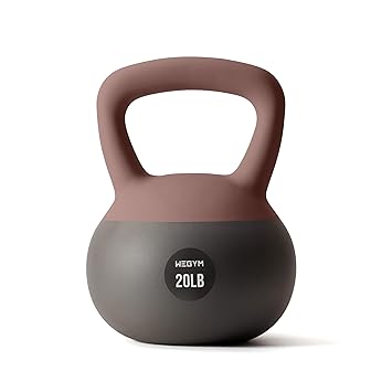 WEGYM 20 LB Soft Kettlebell Set Heavy Duty Steel Sand Kettlebells Weightlifting, Shockproof Weights, Strength and Core Training Home Gym,Rose pink - image, photos