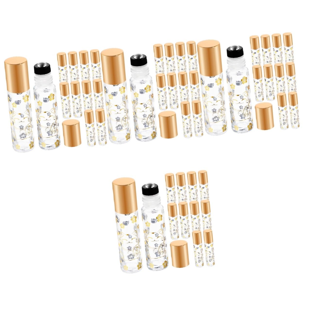 Baluue 48stücke -flaschen Mit Cartoon Glückskatze Muster Nachfüllbare Multifunktionale Flaschen Für Ätherische Öle Und Pro Flasche