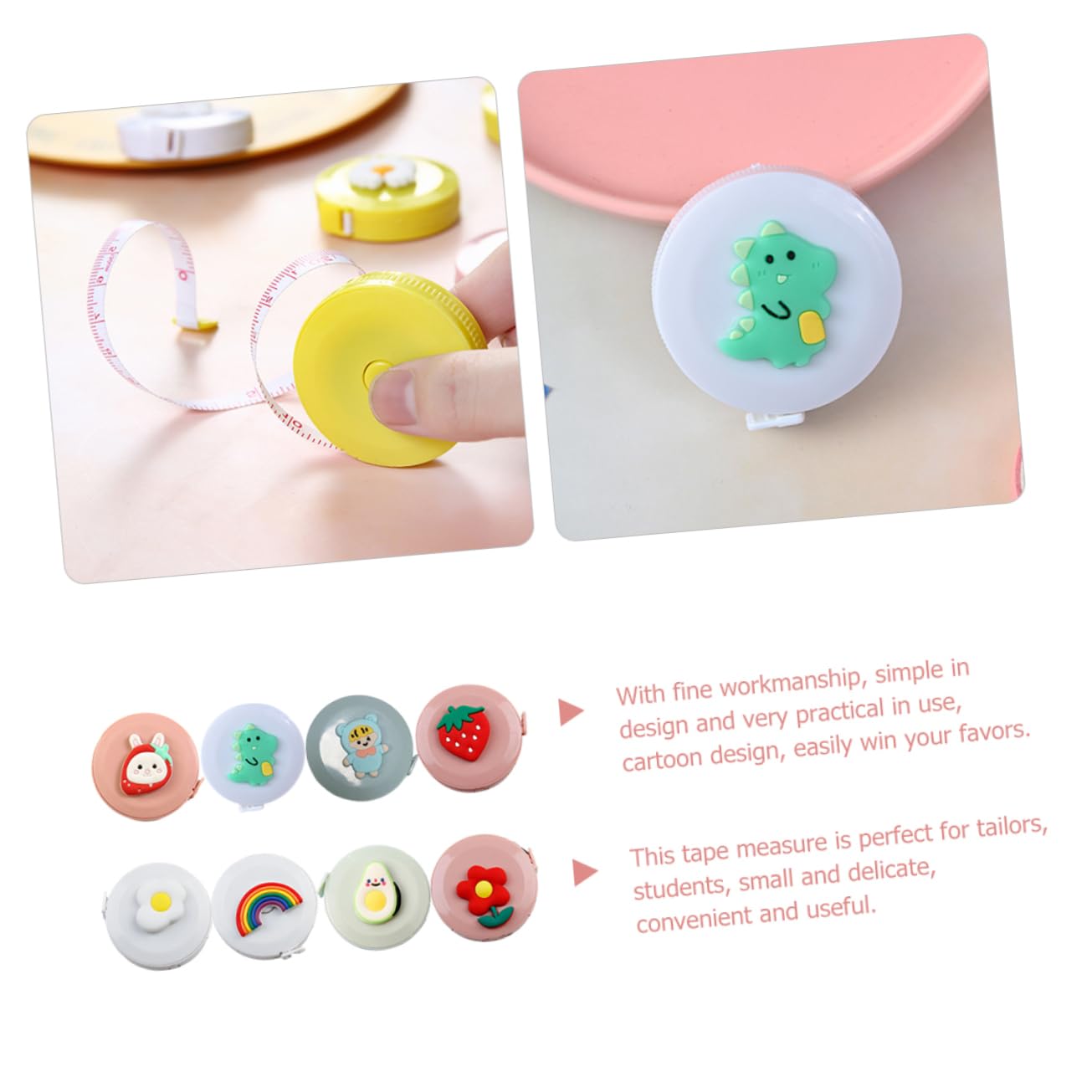 DOITOOL Mini Cinta De Cartón Retráctil Para Manualidades Diy Diseño Divertido Y Compacto Para Estudiantes Y Sastrería 8 Piezas X 5