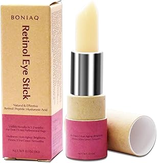 Retinol Eye Stick, Eye Brightener Balm, Retinol Eye Cream With Hyaluronic Acid, For Dark Circle and Puffiness, Visible Results in 1-2 Weeks, Anti Aging Under Eye Cream for Wrinkles and Bags Reduces Fine Lines, 0.1oz