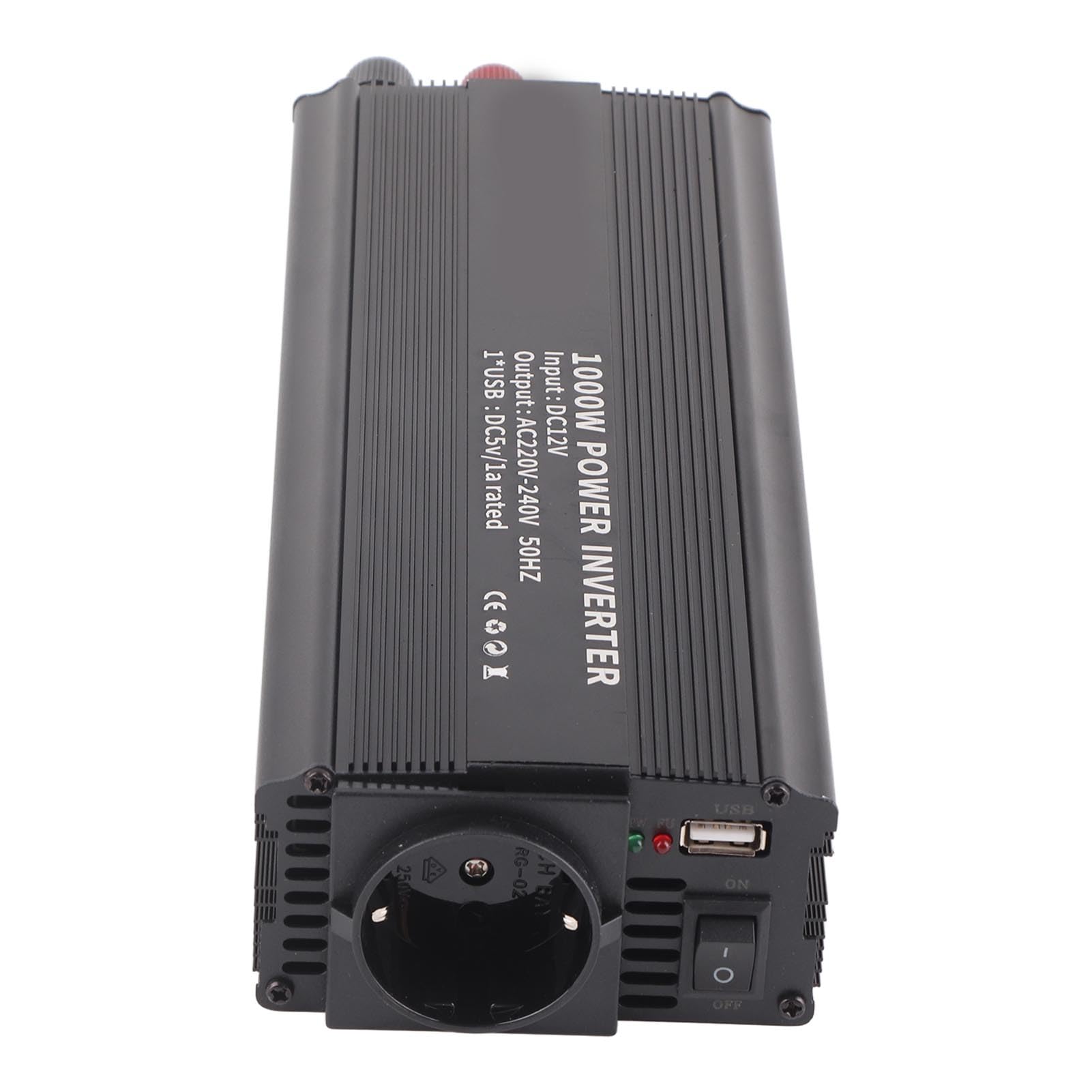 Inverter Onda Sinusoidale 12V a 220V 1000W - Convertitore Corrente per Energia Domestica con Pannello Solare, Inverter di Potenza per Casa e Giardino