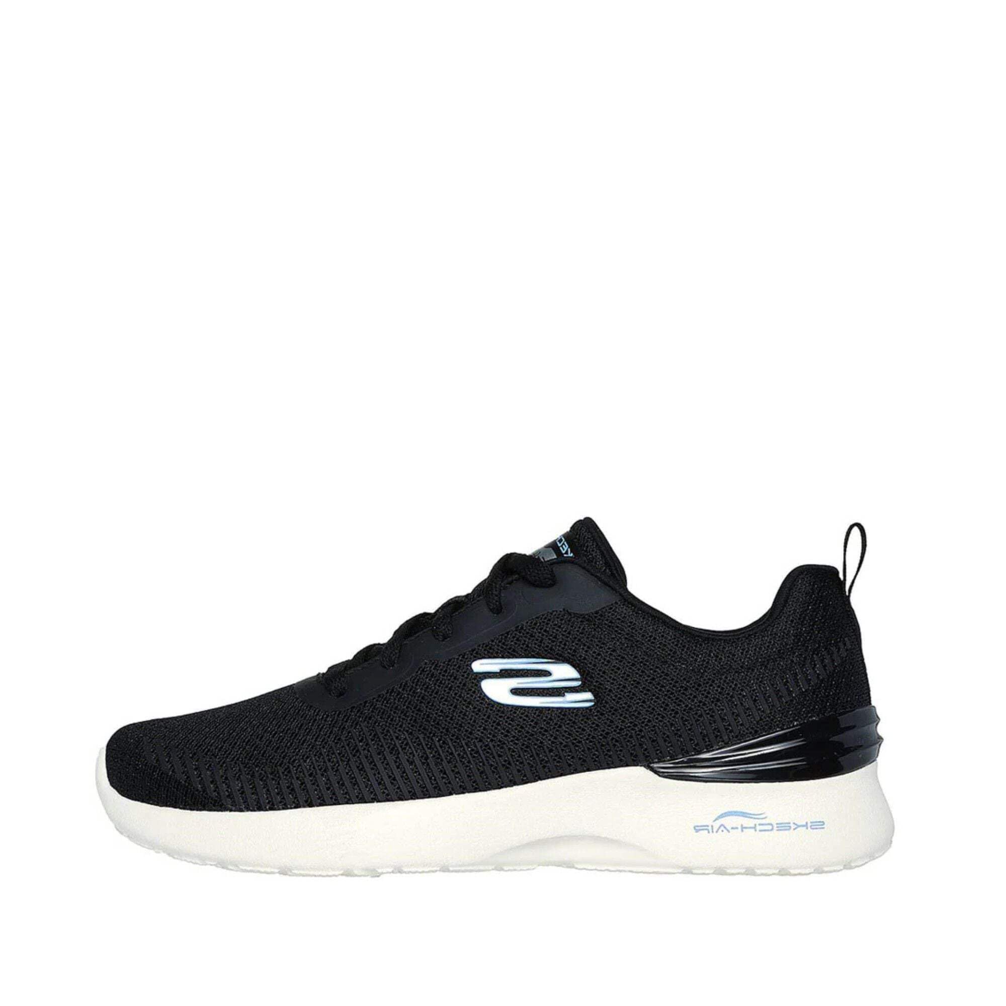 Skechers Women's Skech-Air Dynamight Splendid Path Sneaker, Black Mesh/Periwinkle Trim, 5.5 UK