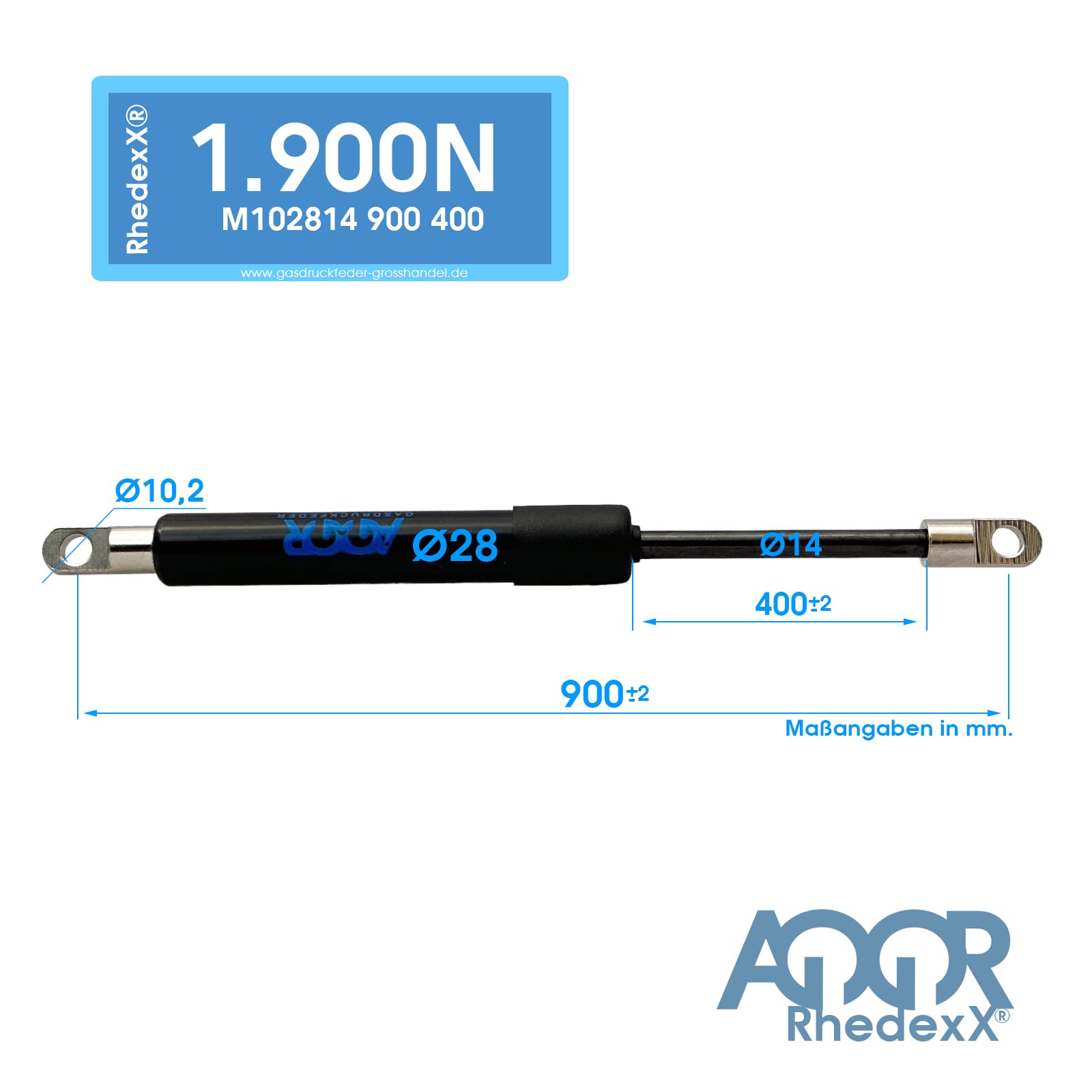 Sprężyna gazowa do przyczepy dla koni, długość 300 mm-900 mm, skok 100 mm-400 mm, Kraft-1300N-2500N, amortyzator gazowy do przyczepy, zamiennik do STABILUS LIFT-O-MAT (900/400/1900N)