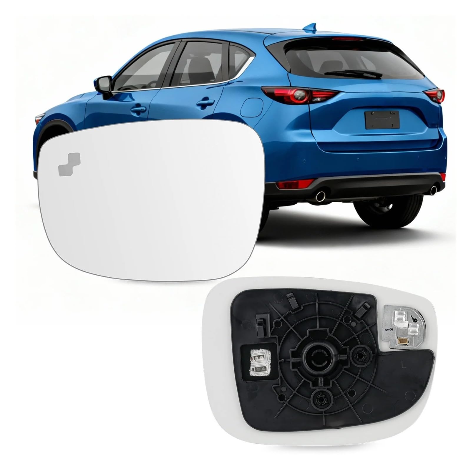 retrovisore esterno vetro Per Mazda Per CX5 2017-2023 Per CX9 2016-2023 Riscaldato Destro Posteriore In Vetro Dello Specchio Con Punto Cieco TK71691G7 Vetro Specchio Retrovisore(1pc Right)