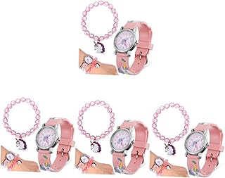 4 Conjuntos De Pulseiras De Relógio Infantil Pulseiras Infantis Relógios Infantis Pulseiras Para Relógio De Unicórnio E Pulseiras Relógios Para Crianças Relógios Para Meninas