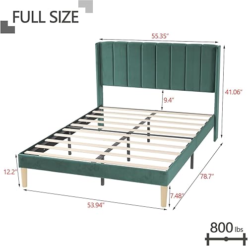 Miniatura 14 de Zoophyter Base de cama tapizada de tamaño matrimonial con cabecero, listones de madera fuertes, no necesita somier, fácil montaje, lino blanco