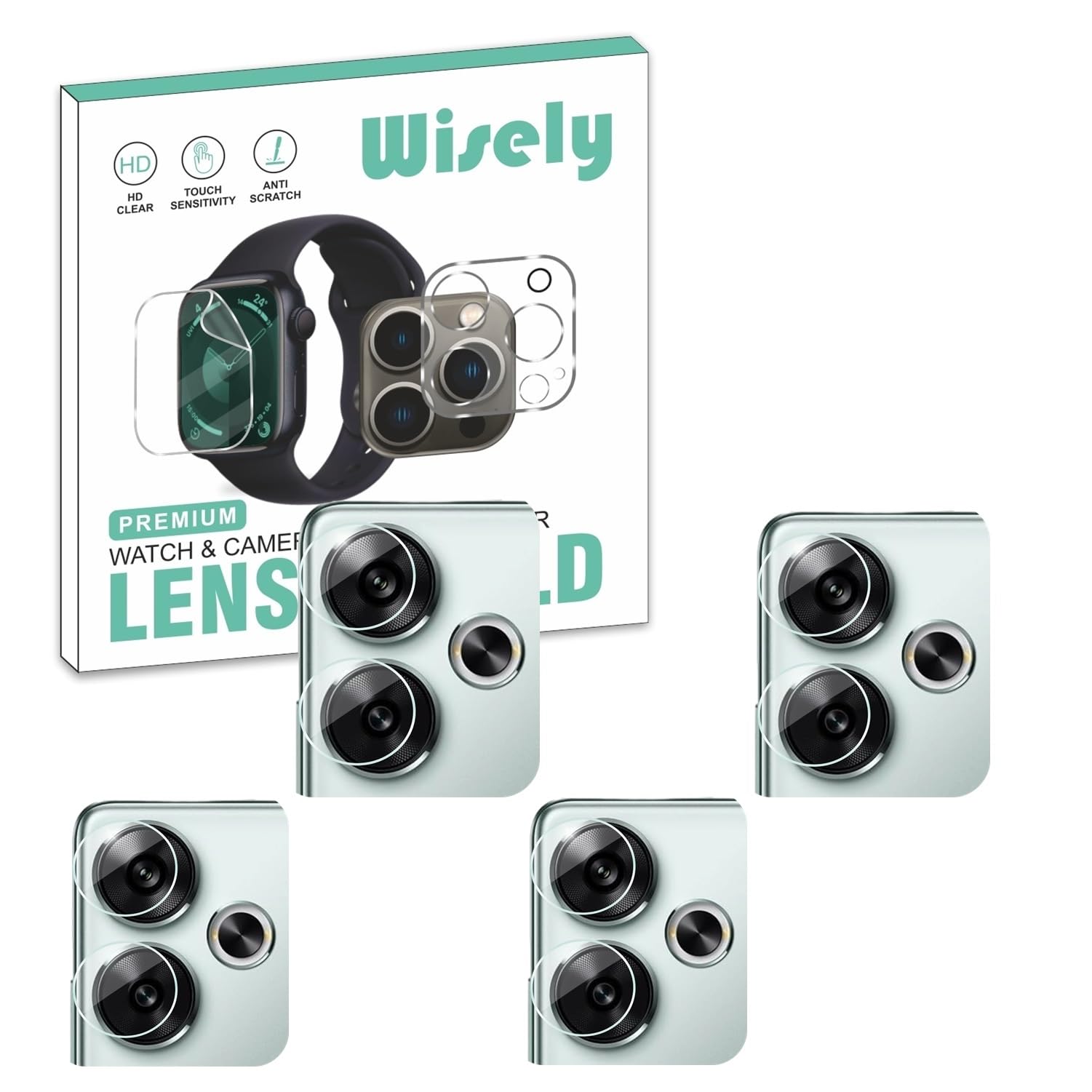 Wisely |Pack of 4pc| Poco F6 5G Camera Glass Guard Camera Lens Screen Protector for Poco F6 5G (B0DGQMMFLM) Amazon Price History, Amazon Price Tracker