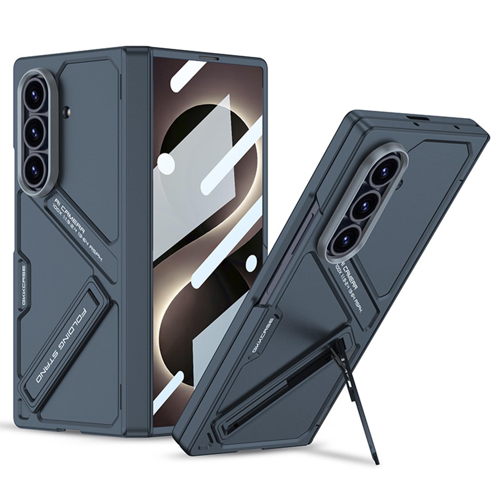 FDUJINH Kickstand Case for Samsung Galaxy Z Fold 8 Ultra, Adjustable Stand Protection Cover Built-In Screen Protector Shockproof Hinge,Green,Fold 8 Ultra