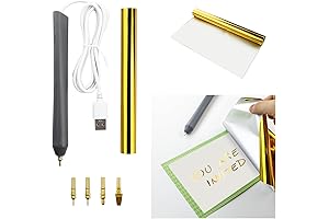 Heated Hot Foil Pen Scrapbooking Tool with 4 Interchangeable Nibs Gold Transfer...