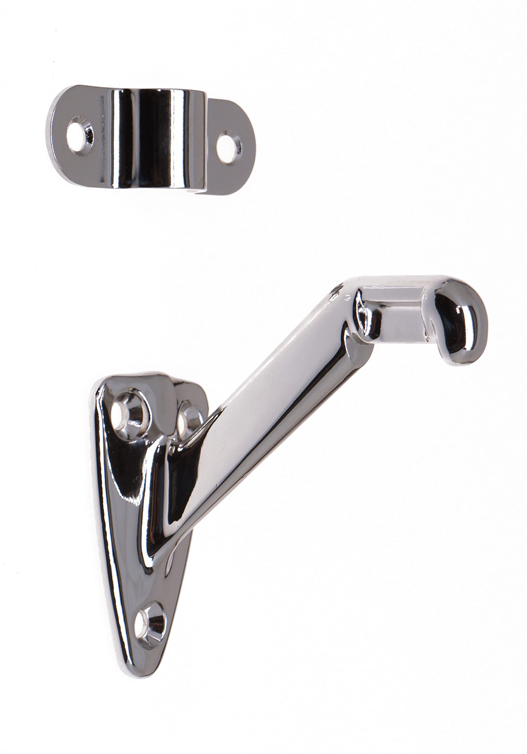 IDH by St. Simons18013-014 Solid Brass Hand Rail Bracket, Bright Nickel