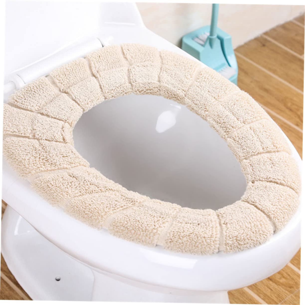 SOLUSTRE 2Pcs Stretchable Warm Toilet Seat Covers Thickened Pads for Toilet Seats Cozy Bathroom Essential Selection