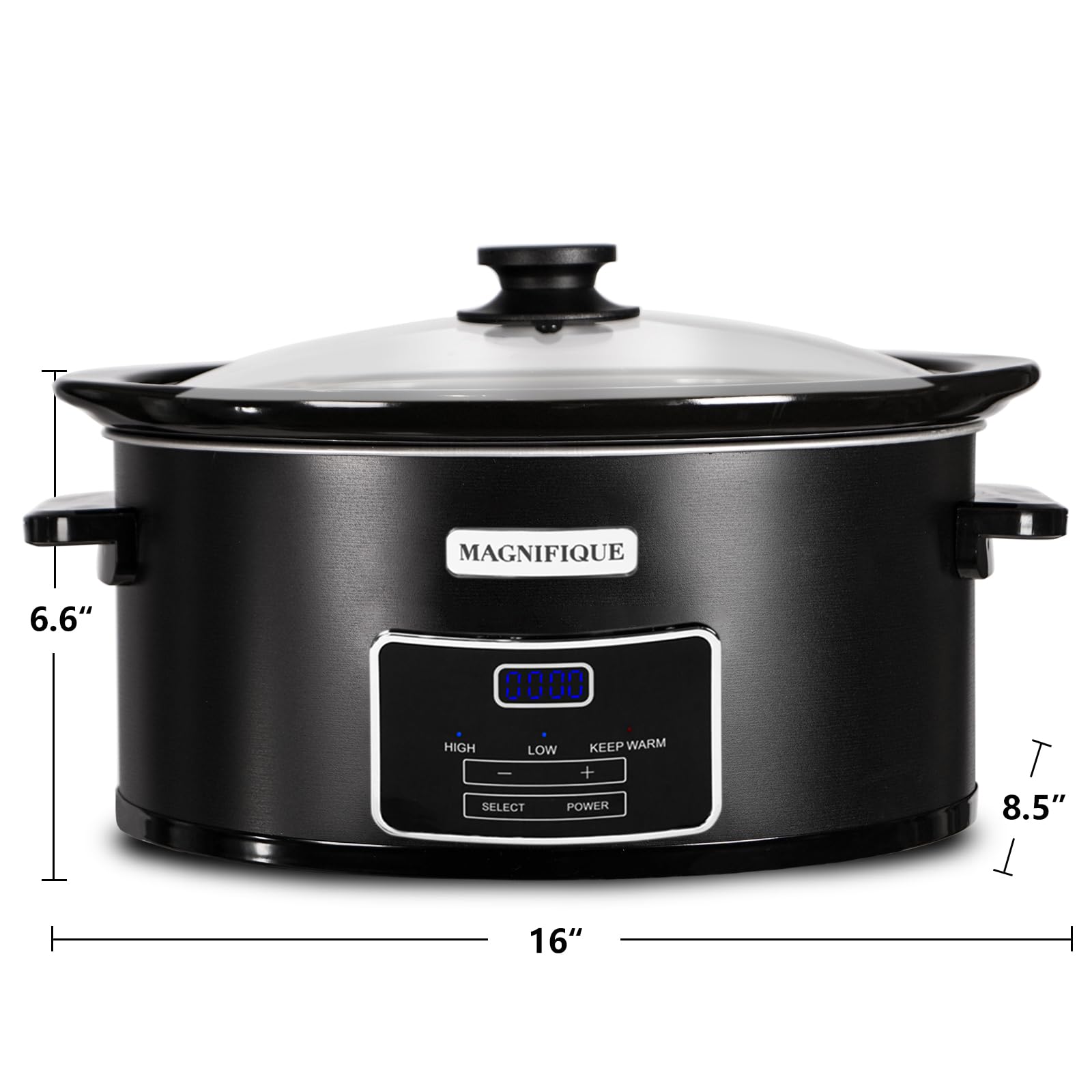 MAGNIFIQUE - Casseruola a cottura lenta a 6 camere con timer e programmabile digitale, piccolo apparecchio da cucina per cene in famiglia - Serve più di 6 persone - Impostazioni di calore: mantenere