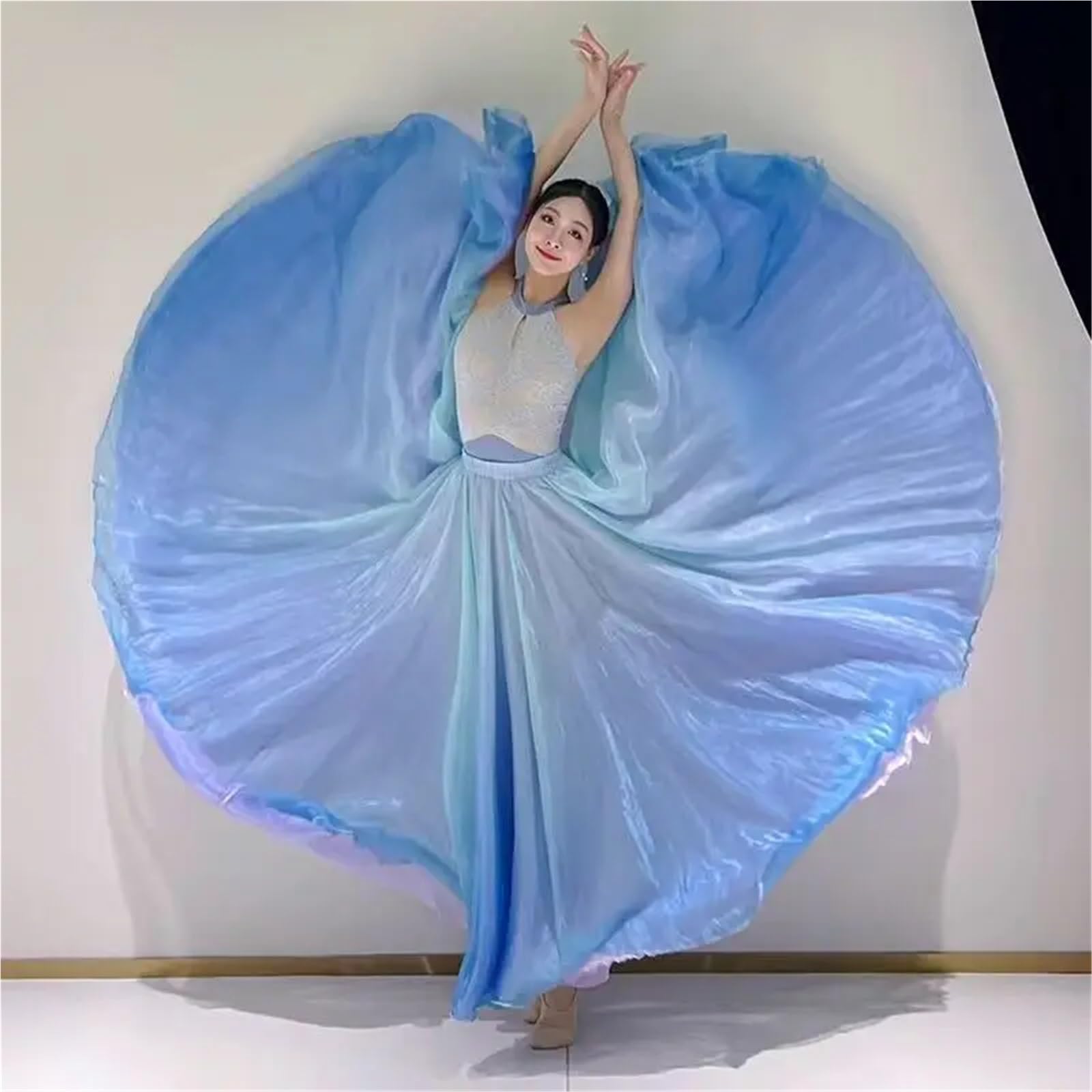 Faldas de Ballet for Mujer, Falda de Tul de Gasa, Disfraces de Baile, Vestido de Entrenamiento for Adultos, Vestido de práctica de Vientre de 360 Grados(XL)