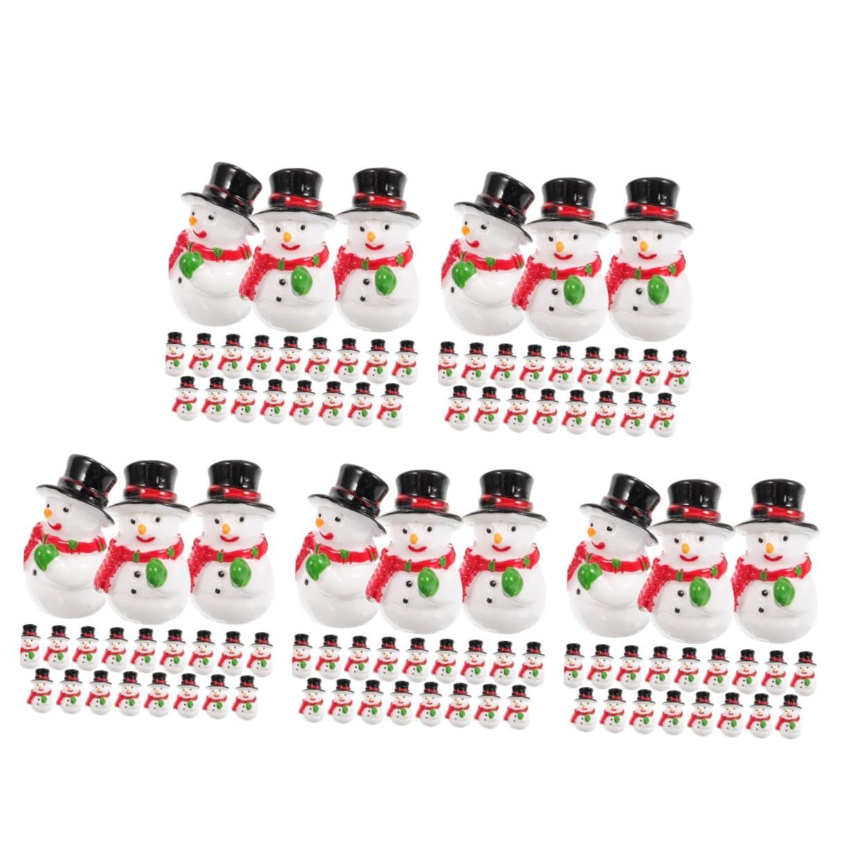 MAGICLULU 5 Juegos Muñeco De Nieve De Resina Navidad Bolas De Nieve Mini Muñeco De Nieve Navideño Figuras De Muñeco De Nieve Mini Muñecos De Nieve Pequeño Muñeco De Nieve Hielo 20 Piezas * 5