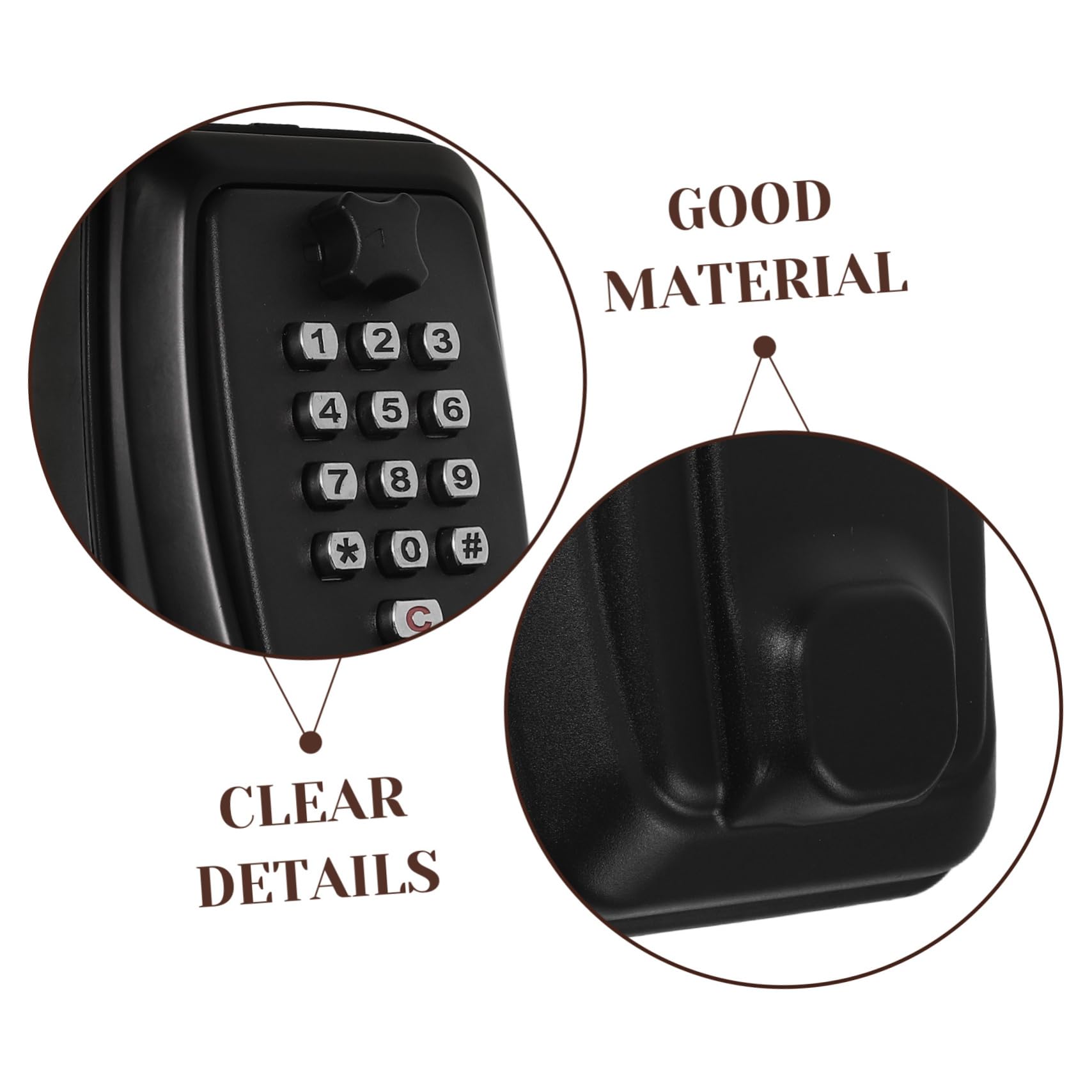 NUOBESTY Cassetta Chiavi da Parete con Codice, Box Sicurezza Nero | Lega di Zinco e Plastico, Design Elegante e Stile Slim, per Aule e Giardini