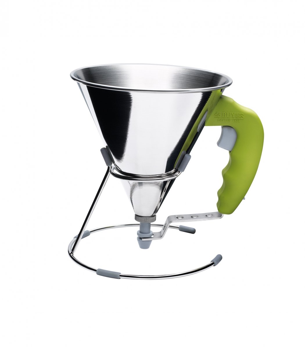 De Buyer, KWIK VERDE MINI-EMBUDO DOSIFICADOR CON PISTON INOX 0,8 L, CON SOPORTE--3353.20