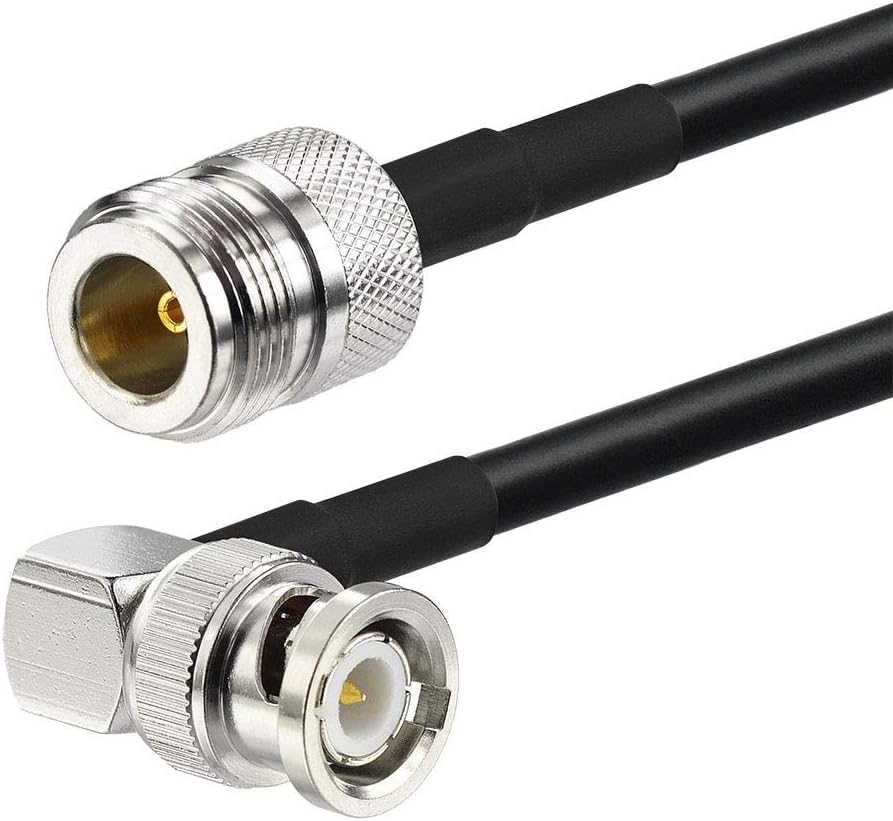 SUPERBAT N Type Female to BNC Male Right Angle Coax Cable