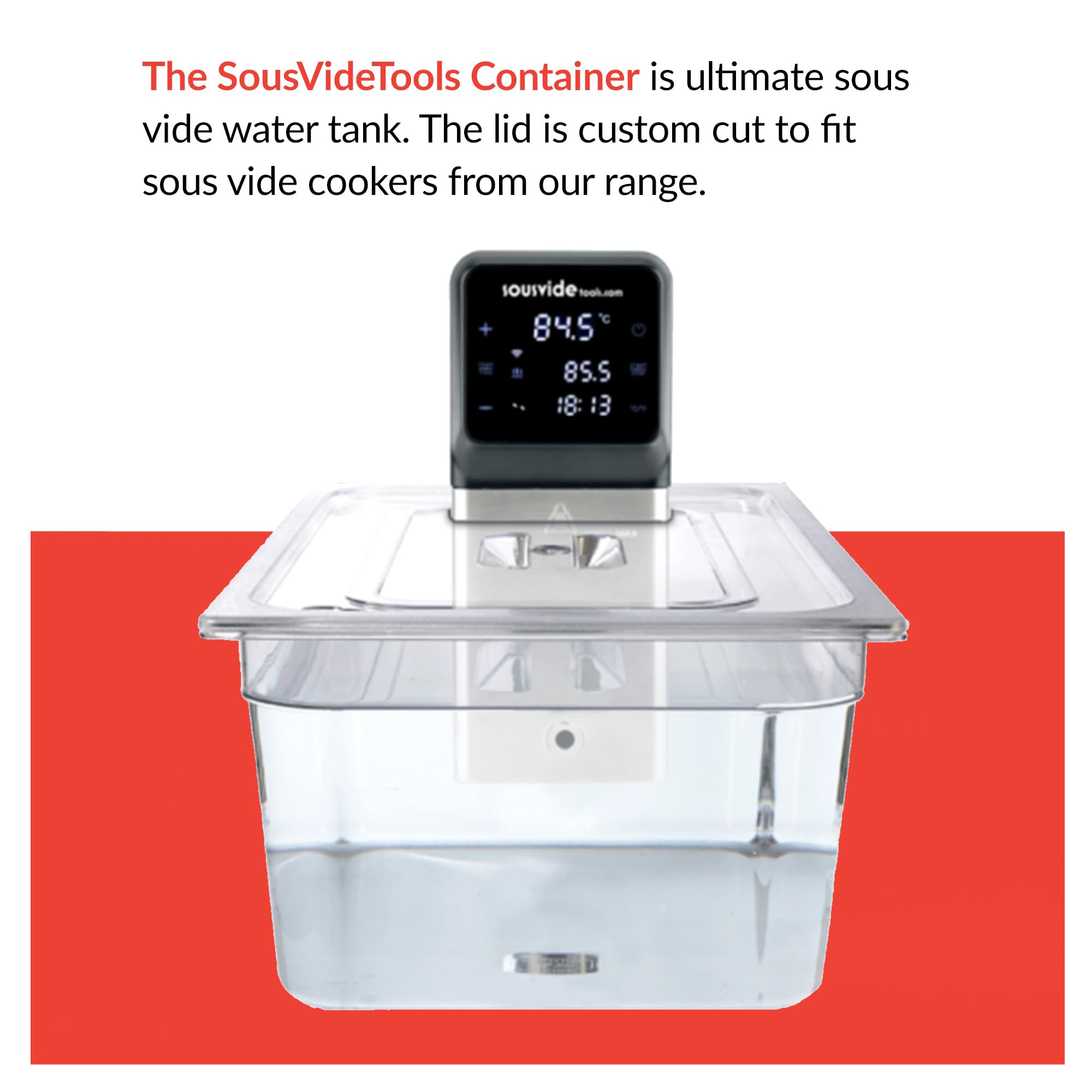SousVideTools Contenitore Sous Vide 28L Serbatoio Acqua con Coperchio Compatibile Inxineu Vpcok Direct Cooker