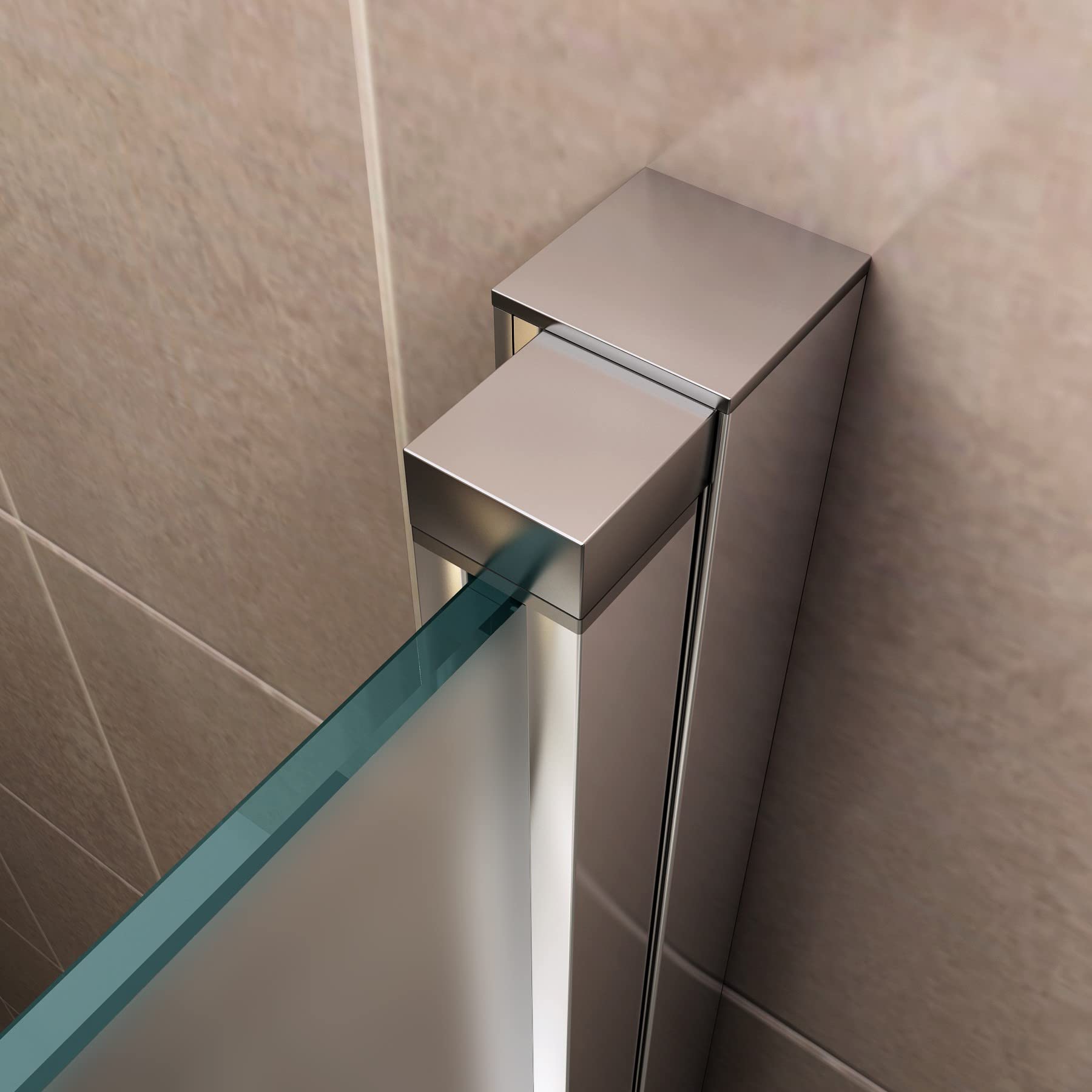 i-flair Duschtür LARA 89x195 cm Verstellbereich von 89-92 cm, Höhe: 195 cm, Duschabtrennung aus 6 mm satiniertem ESG Sicherheitsglas mit Nanobeschichtung und Edelstahlgriffen – NF