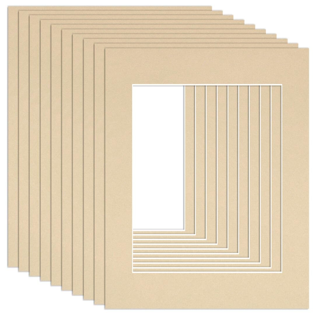 Procut Global 14x11" Ivory Picture Mounts to Fit 10x8" Aperture - Precision Cut Cardboard Photo Mount - Ideal for Frames, Prints, Artwork & Certificates - Sizes & Colours Available - 10 Pack — image 1
