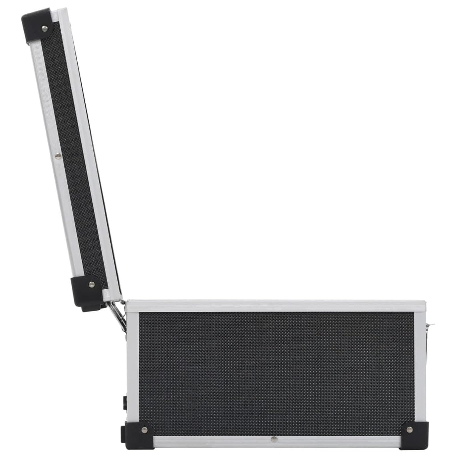 Custodia per CD, 60 Dischi, Chiusura a Chiave, Angoli rinforzati, Legno con Rivestimento ABS e Finiture in Alluminio, Nera, 43 x 29,5 x 18,5 cm for archiviazione Domestica e Ufficio