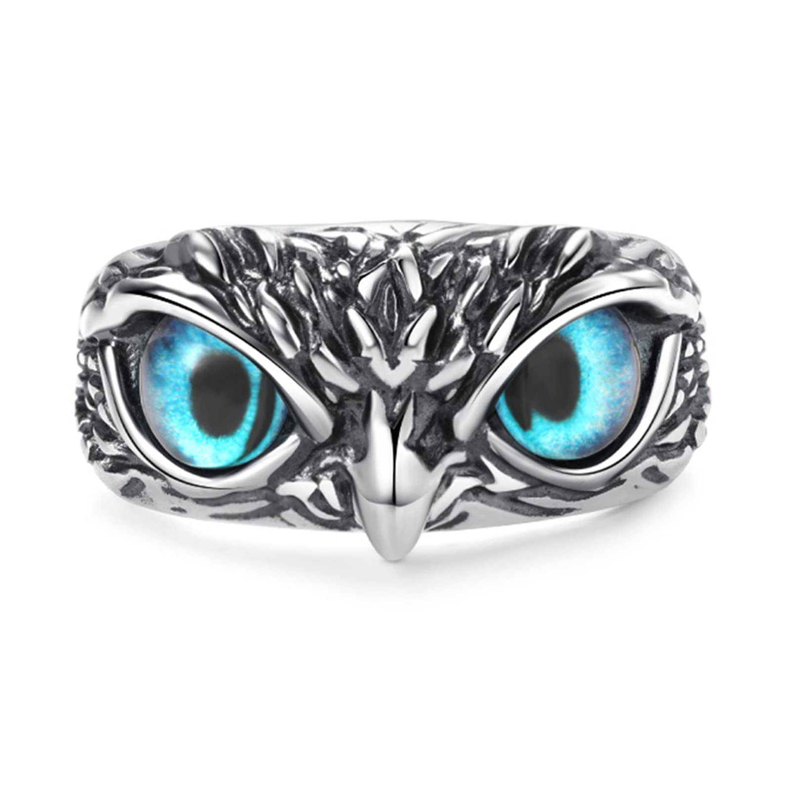Demon Eye Owl Ring Retro Open Ring Adjustable Personalized Gothic Men's Animal Lucky Vintage Jewelry