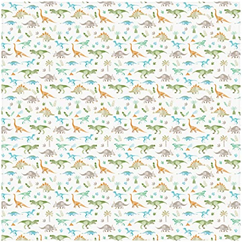 Image of Stephen Joseph, Muslin Swaddle Blanket for Baby Girls and Boys, Newborn Receiving Blanket for Swaddling, 100% Cotton Baby Swaddle Wrap, Receiving Swaddle Wrap, 47 x 47 inches, Dino