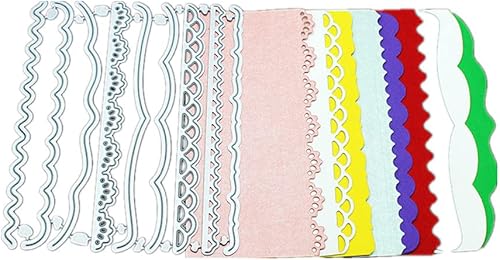 Miniatura 3 de 9 troqueles de corte de encaje, borde de nueve bordes de flores de encaje, plantillas de metal en relieve, molde de plantilla para álbumes de