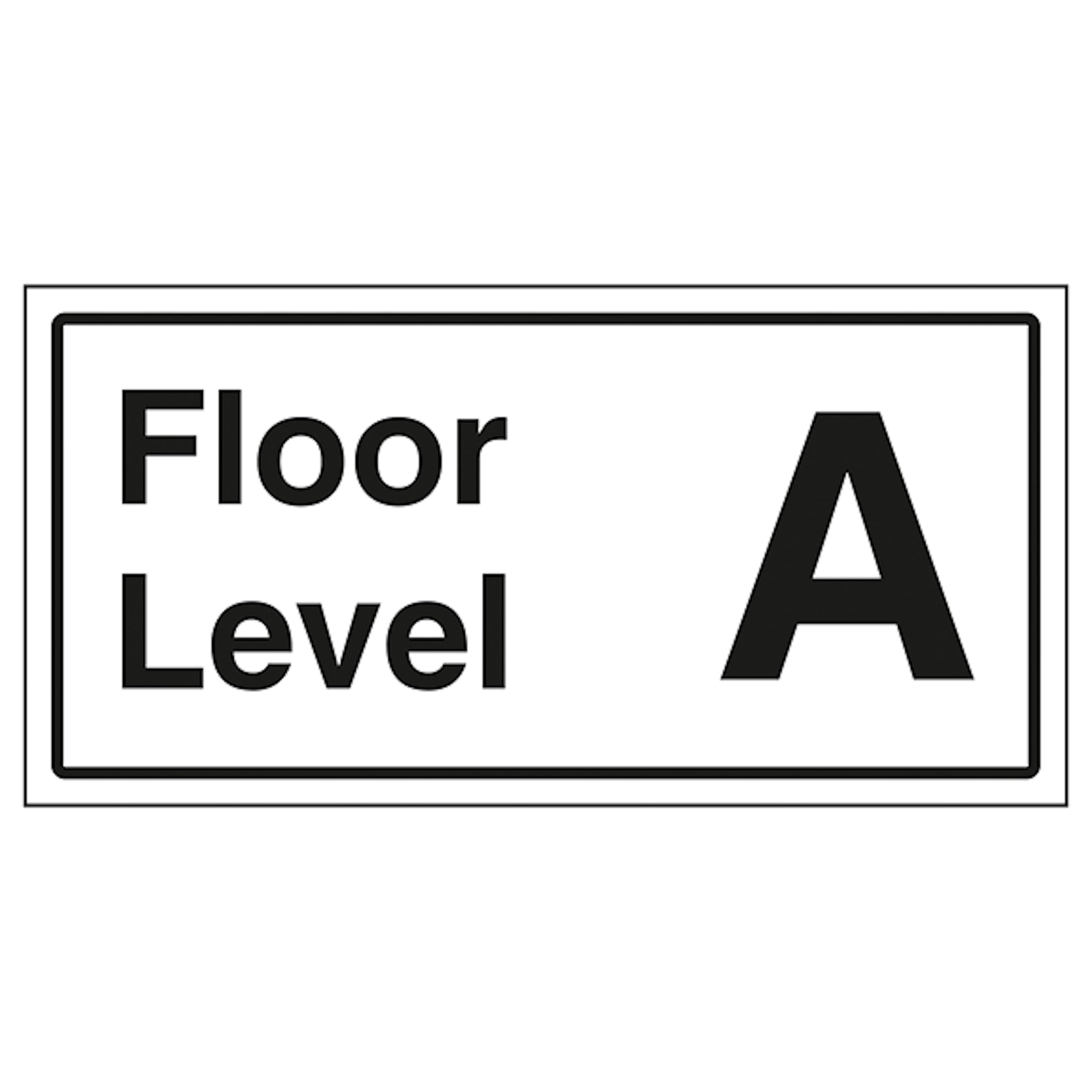 V Safety Floor Level A 300 x 150 mm - 1mm Rigid Plastic Safety Sign