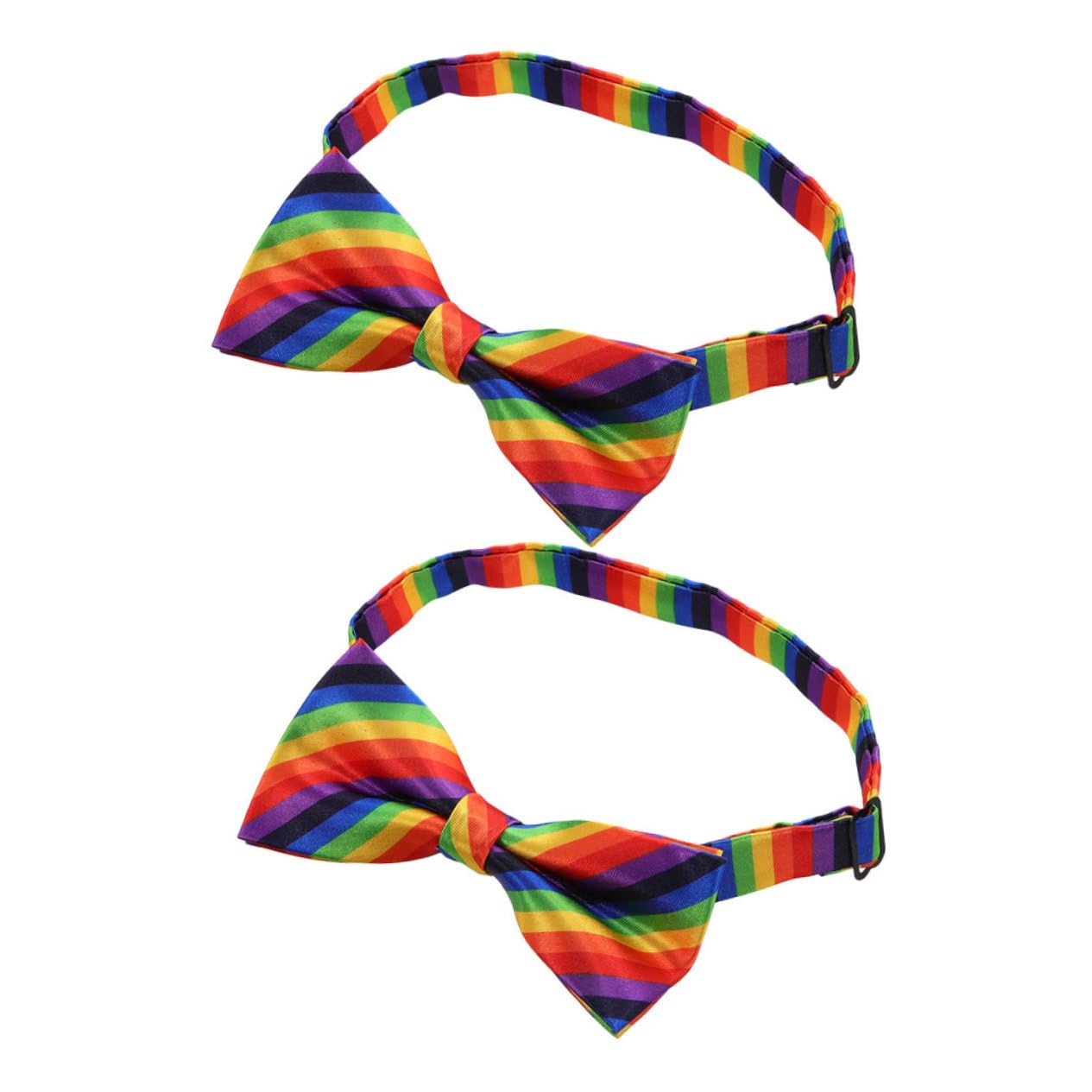 Holibanna 2pcs Rainbow Stripes Bow Tie for Men Durable Costume Accessory for Parties Stage Shows and Cosplay Events Easy to Wear Decorative Bowtie