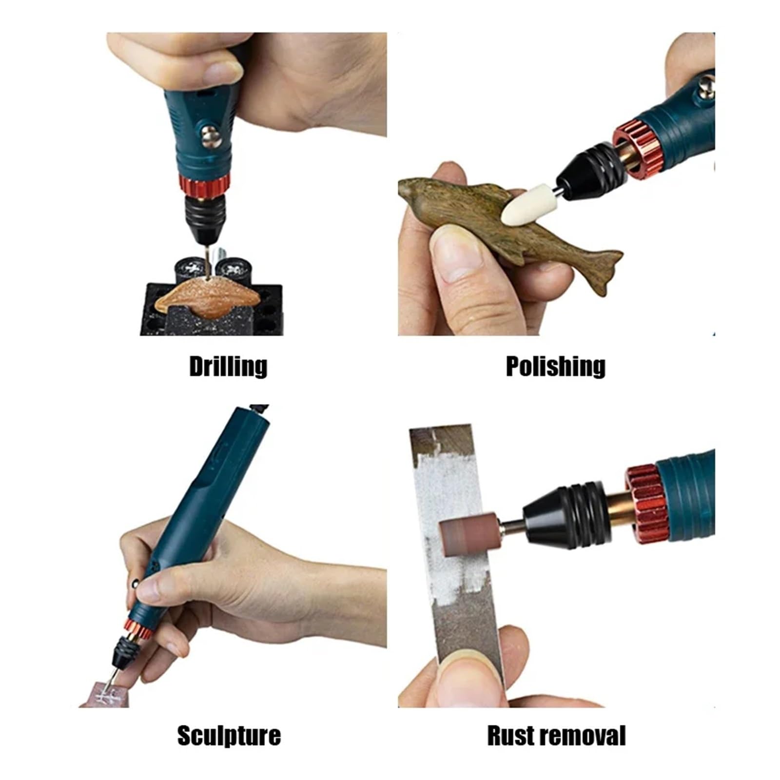 Mini perceuse électrique 12V 24W, outils électriques, perceuse, meuleuse, ensemble d'accessoires de meulage, perceuse à main 2000-18000 tr/min(Set 2-20PCS)