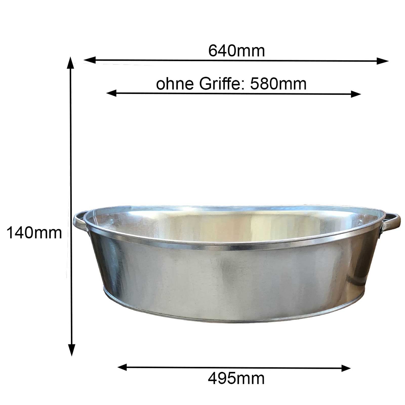 Storm's Gartenzaubereien Zinkwanne 27 Liter oval mit stabilen Griffen - Miniteich - zum Bepflanzen - Pflanztopf