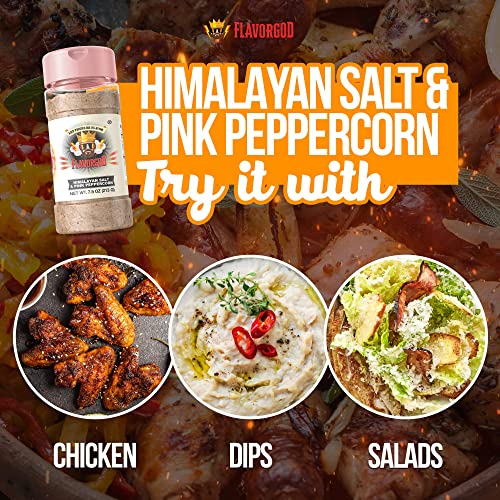 Himalayan Salt & Pink Peppercorn Finisher By Flavor God - Premium All Natural & Healthy Spice Blend For Eggs, Pork, Beef, Vegetables, Dips - Kosher, Gluten-Free, Dairy-Free, Paleo, Vegan, Keto-Friendly - Great Flavor Spices And Seasoning Gift, 7.5 Oz #TOP6